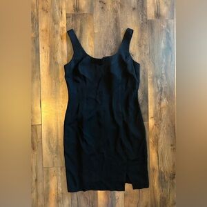 Vintage John Roberts Black Sheath Dress Size 12 90s Minimalist Chic